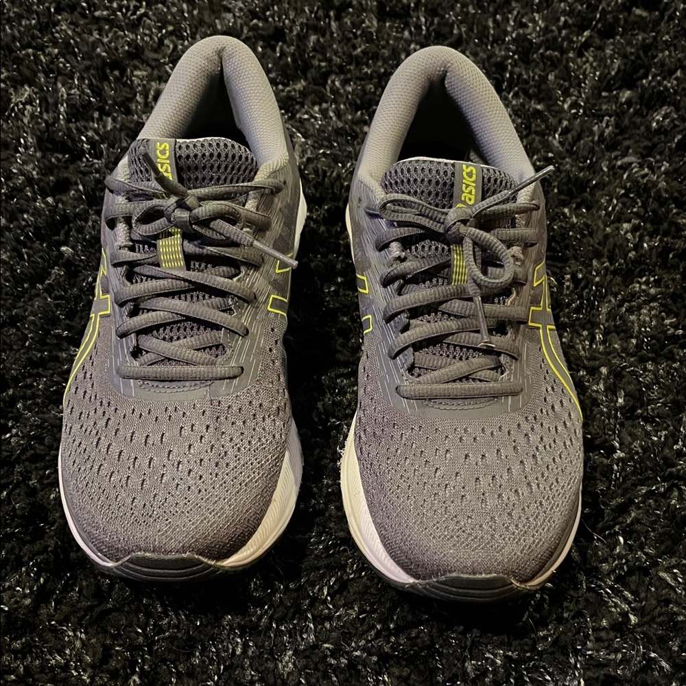 Asics Charcoal and Lime Athletic Sneakers size 9.5. Gently worn